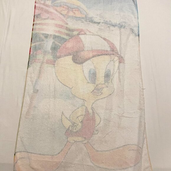 Vintage Tweety Bird Beach Towel 56.5 x 29.5 Inch Flaws - Picture 12 of 16